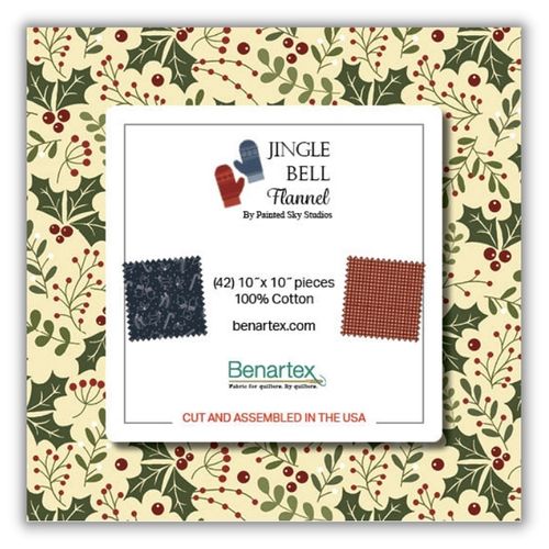 Jingle Bell Flannel 10x10 Pack